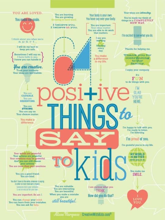 64 Positive Things to Say to Kids - Print